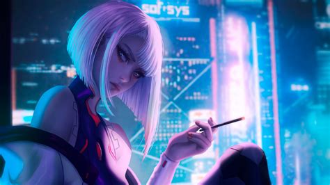 View, download, comment, and rate - Wallpaper Abyss. . Lucy cyberpunk wallpaper